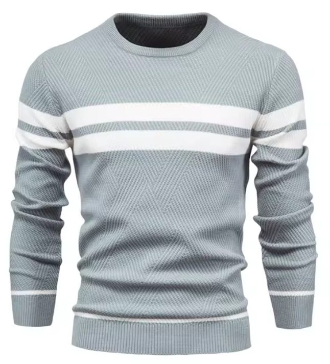 Sophisticated Herringbone Pattern Men's Sweater