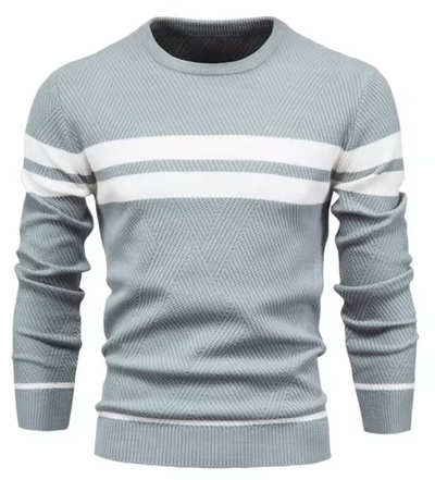 Sophisticated Herringbone Pattern Men's Sweater