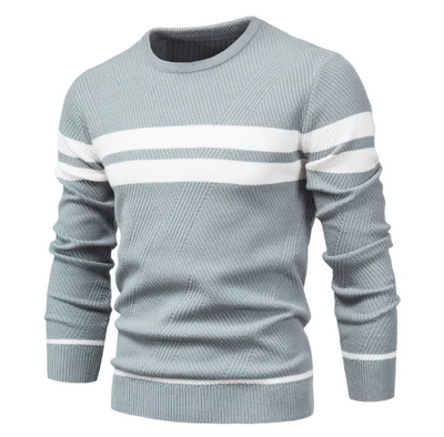 Sophisticated Herringbone Pattern Men's Sweater