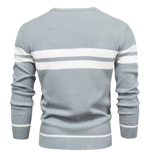 Sophisticated Herringbone Pattern Men's Sweater