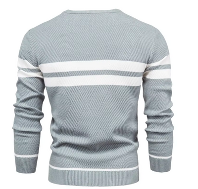 Sophisticated Herringbone Pattern Men's Sweater