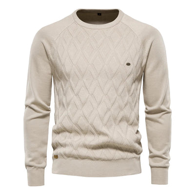 Men's Sweater with Check Design