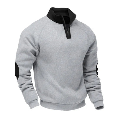 American men's autumn winter heavy plush loose casual hoodie long sleeve polo jacket