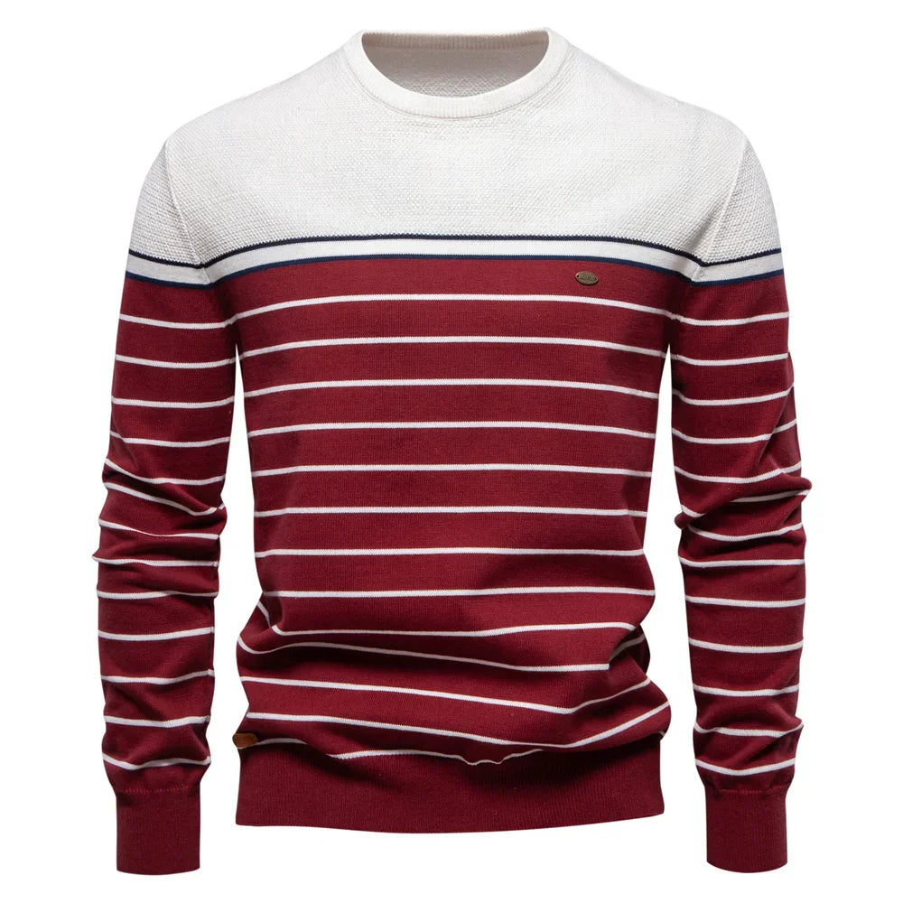 Men's Sweater with Stripe Design