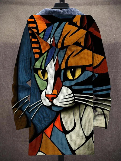 Faye | Abstract Hoodie with Cat