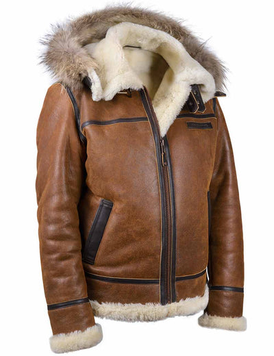 Aron - Bomber Jacket with Fur Hood