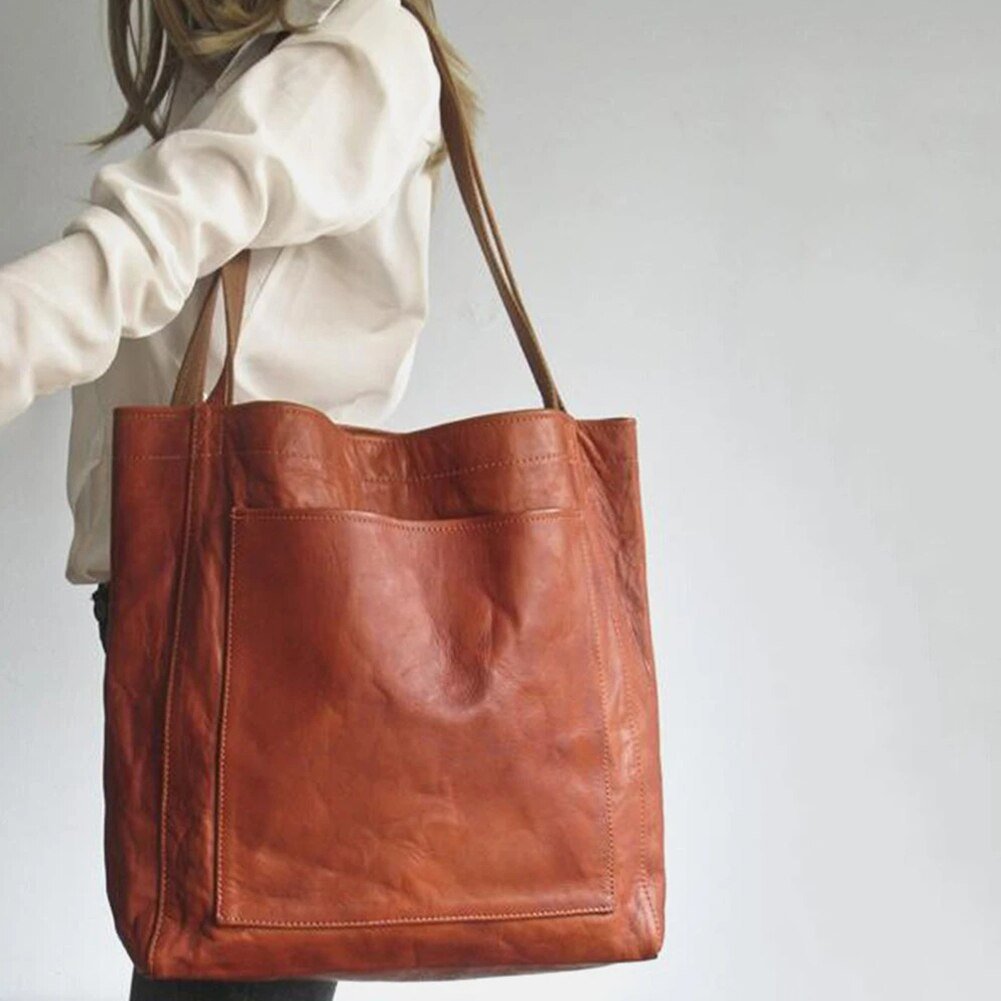 Rosa | Spacious Leather Tote Bag