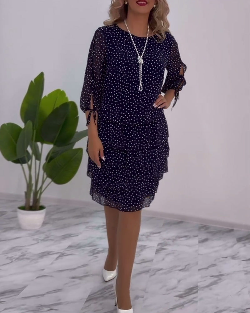 Vera™ | Elegant Dress with Ruffles and Dots