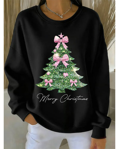 Holly Grace Sweater | Round Neck Long Sleeve Christmas Print