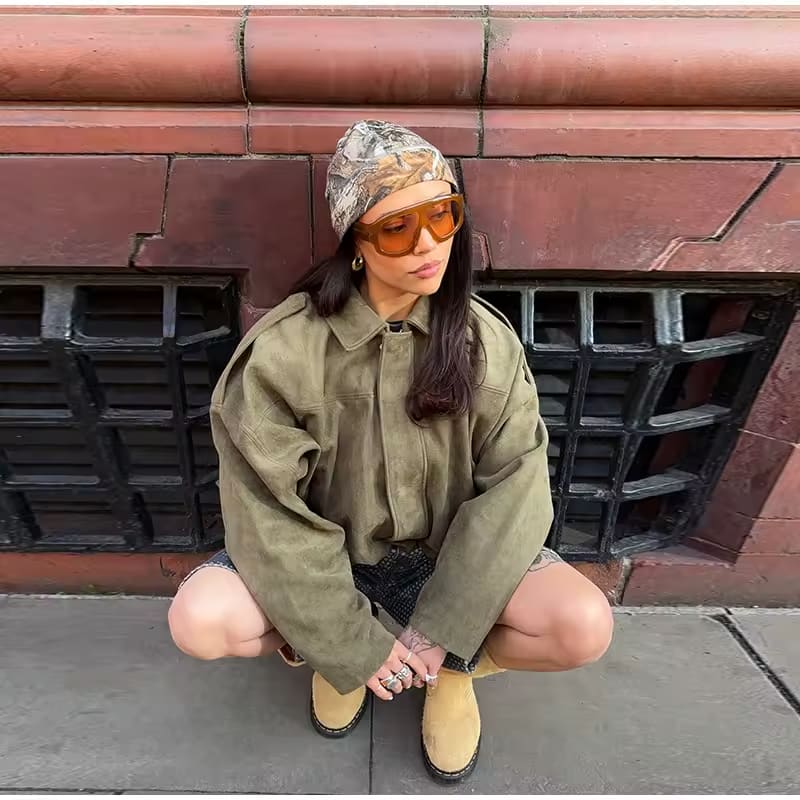 Mette™ | Suede Bomber Jacket